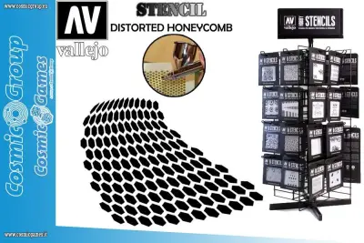 Figurine stencil stsf003 distorted honeycomb